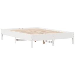 Berkfield Home Full Bed Frame without Mattress White 120x200 cm Solid Wood Pine - Size: Small Double - thumbnail 5