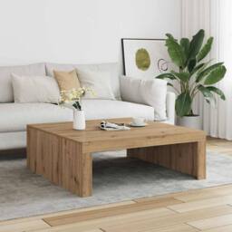 Berkfield Home Coffee Table Artisan Oak 100x100x35 cm Engineered Wood in Brown - Size: 100 x 100 x 35 cm - thumbnail 3