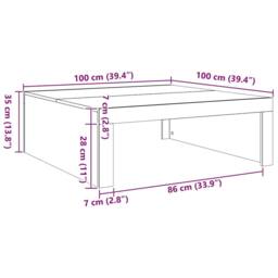 Berkfield Home Coffee Table Artisan Oak 100x100x35 cm Engineered Wood in Brown - Size: 100 x 100 x 35 cm - thumbnail 9