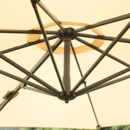 OUTSUNNY 3(m) Garden Banana Parasol Patio Cantilever Hanging Umbrella in Beige - thumbnail 9