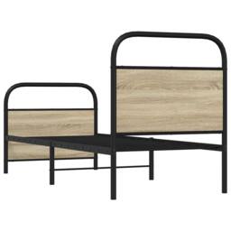 Berkfield Home Elegant Bed Frame Without Mattress 80x200 cm Sonoma Oak Engineere in Brown - thumbnail 7