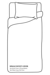 Neel Blue 300TC Cotton Duvet Cover Set with 2 Pillowcases, White Satin Stripe, Single, 135cm x 200cm - Size: Single - thumbnail 2