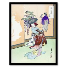 Artery8 Ogata Gekko Framed Wall Art Print Dancing Woman Japan Performer - Size: A4 - thumbnail 1