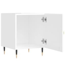Berkfield Home Modern Bedside Cabinets 2 pcs High Gloss White 40x40x50 cm Engine - Size: 40 x 40 x 50 cm - thumbnail 7