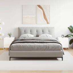 Berkfield Home Modern Bedside Cabinets 2 pcs High Gloss White 40x40x50 cm Engine - Size: 40 x 40 x 50 cm - thumbnail 2