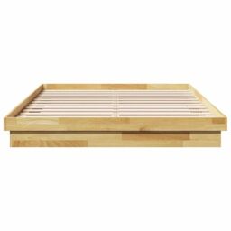 Berkfield Home Bed Frame without Mattress 150x200 cm King Size Solid Wood Oak in Brown - thumbnail 6