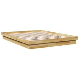 Berkfield Home Bed Frame without Mattress 150x200 cm King Size Solid Wood Oak in Brown - thumbnail 3