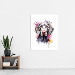 "Artery8 Wall Art Print Weimaraner Lovers Gift Watercolour Pet Portrait Painting Artwork Poster - Size: W18"" x H24""" - thumbnail 4