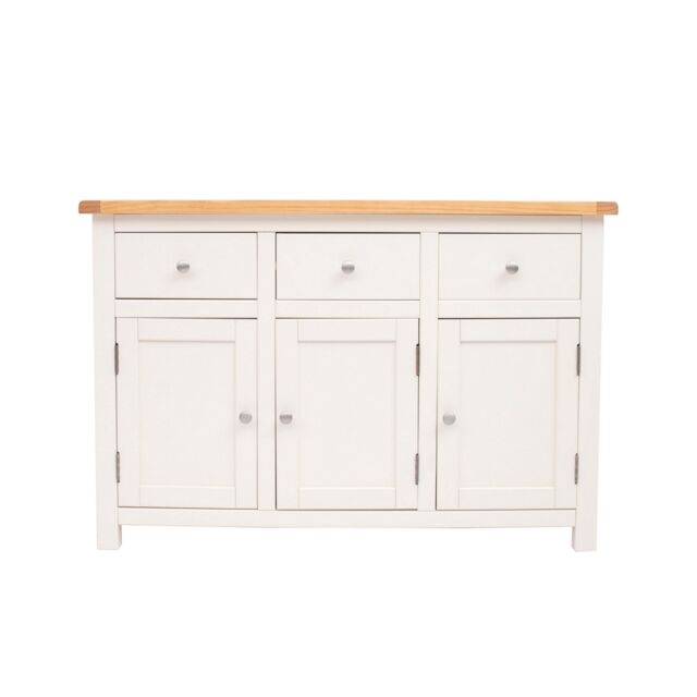 Cabinet Bits Maggiori Off-White 3 Drawer 3 Door Sideboard Chrome Knob - image 1