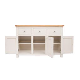 Cabinet Bits Maggiori Off-White 3 Drawer 3 Door Sideboard Chrome Knob - thumbnail 4