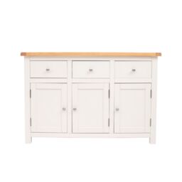 Cabinet Bits Maggiori Off-White 3 Drawer 3 Door Sideboard Chrome Knob - thumbnail 1