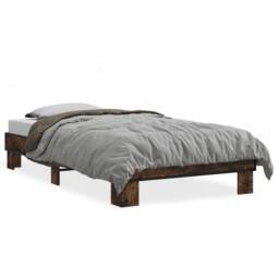 Berkfield Home Bed Frame without Mattress Smoked Oak 100x200 cm in Brown - thumbnail 1