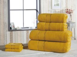 Rapport Home Royal Velvet Cotton Super Soft & Absorbent Woven Towels in Yellow - thumbnail 1