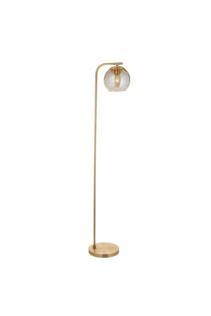 Netlighting Dimple Complete Floor Lamp Satin Brass Plate Champagne Lustre Glass in Gold - image 1