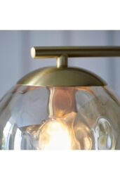 Netlighting Dimple Complete Floor Lamp Satin Brass Plate Champagne Lustre Glass in Gold - thumbnail 6