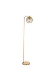 Netlighting Dimple Complete Floor Lamp Satin Brass Plate Champagne Lustre Glass in Gold