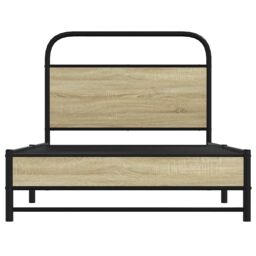 Berkfield Home Bed Frame without Mattress 100x200 cm Sonoma Oak Engineered Wood in Brown - thumbnail 5