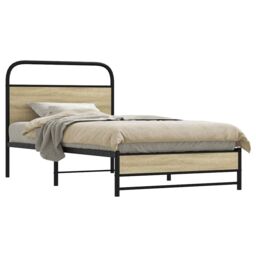 Berkfield Home Bed Frame without Mattress 100x200 cm Sonoma Oak Engineered Wood in Brown