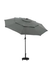 Living and Home 3-Tier Outdoor Umbrella with Solar Lights in Dark Grey - thumbnail 5
