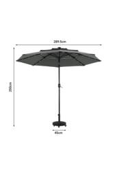 Living and Home 3-Tier Outdoor Umbrella with Solar Lights in Dark Grey - thumbnail 6