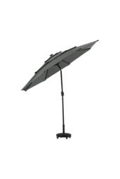 Living and Home 3-Tier Outdoor Umbrella with Solar Lights in Dark Grey - thumbnail 4