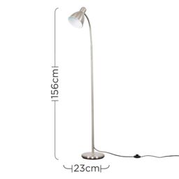 ValueLights Flexi Neck Silver Floor Lamp - thumbnail 6