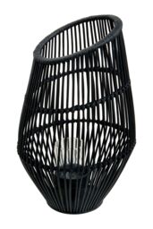Orsina Rounded Design Lantern, Modern Candlestick Lantern, Candle Lantern, Versatile Lantern in Black - thumbnail 2