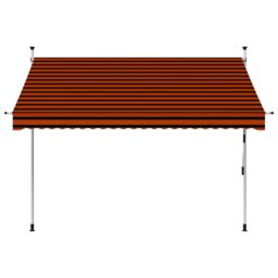 Berkfield Home Manual Retractable Awning 250 cm Orange & Brown - thumbnail 2