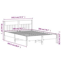 Berkfield Home Beautiful Bed Frame without Mattress Wax Brown 140x200 cm Solid W in Burnt Orange - thumbnail 9