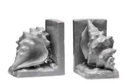 Orsina Set of 2 Conch Grey Dolomite Bookends