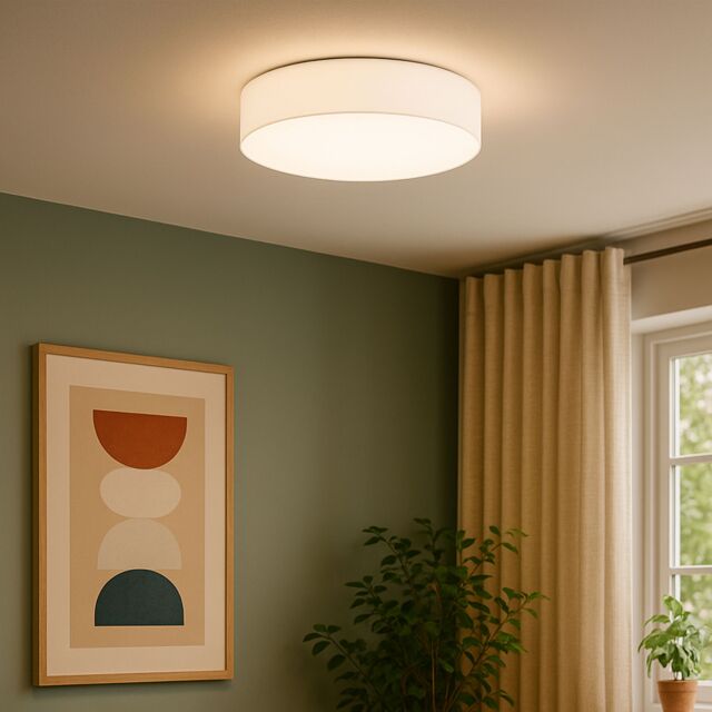 Eglo Pasteri White Fabric Ceiling Light - image 1