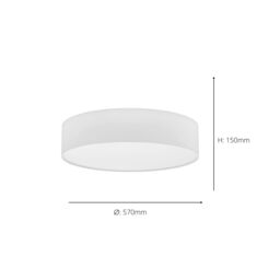 Eglo Pasteri White Fabric Ceiling Light - thumbnail 4