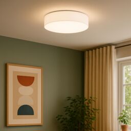 Eglo Pasteri White Fabric Ceiling Light - thumbnail 1