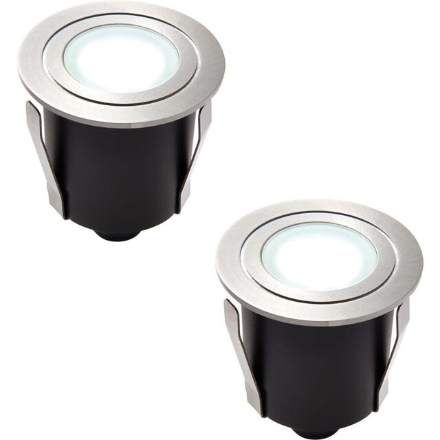 Loops 2 PACK Recessed IP67 Guide Light - 1.2W Daylight White LED - Stainless Steel in Metallics - image 1