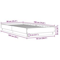 Berkfield Home Bed Frame without Mattress Sonoma Oak 90x190 cm Single Engineered Wood in Light Brown - thumbnail 9