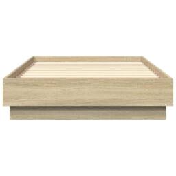 Berkfield Home Bed Frame without Mattress Sonoma Oak 90x190 cm Single Engineered Wood in Light Brown - thumbnail 4