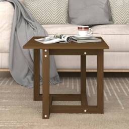 Berkfield Home Beautiful Coffee Table Honey Brown 50x50x45 cm Solid Wood Pine - Size: 50 x 50 x 45 cm - thumbnail 2