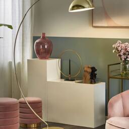 Wyld and Coco Aura Arc Floor Lamp 188cm - Gold Arc with Chrome Leg - thumbnail 1