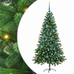 Berkfield Home Christmas Tree with 150 LEDs with Stand Green 150 cm PE - thumbnail 2