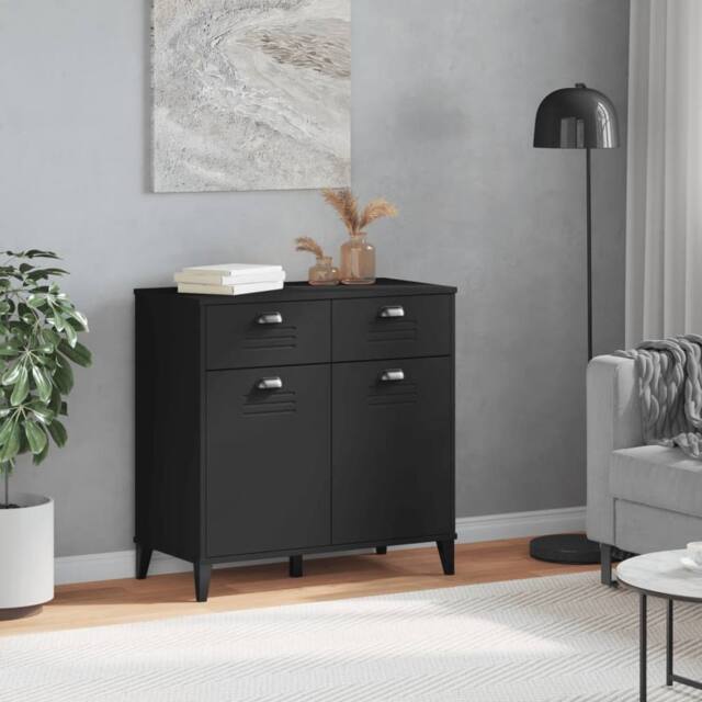 Berkfield Home Sideboard VIKEN Black 80x40x80 cm Engineered Wood - Size: 80 x 40 x 80 cm - image 1