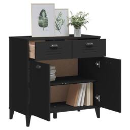 Berkfield Home Sideboard VIKEN Black 80x40x80 cm Engineered Wood - Size: 80 x 40 x 80 cm - thumbnail 4