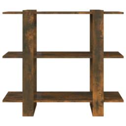 Berkfield Home Book Cabinet/Room Divider Smoked Oak 100x30x87 cm in Brown - Size: 100 x 30 x 87 cm - thumbnail 3