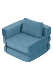 Living and Home Corduroy Folding Sofa Bed with Pillow in Blue - thumbnail 5