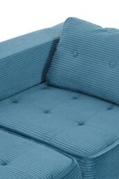 Living and Home Corduroy Folding Sofa Bed with Pillow in Blue - thumbnail 7
