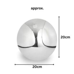 Marco Paul 20cm Silver Stainless Steel Gazing Ball Garden Ornament - thumbnail 2