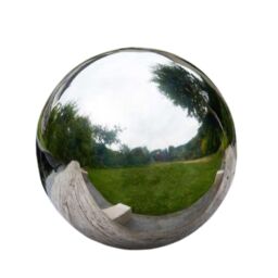 Marco Paul 20cm Silver Stainless Steel Gazing Ball Garden Ornament - thumbnail 7