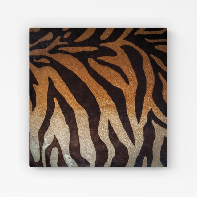 "Warren Reed - Designer Tiger Skin Print Canvas in Brown - Size: W16"" x H16""" - image 1
