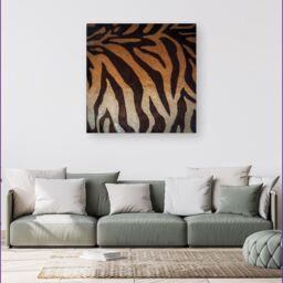 "Warren Reed - Designer Tiger Skin Print Canvas in Brown - Size: W16"" x H16""" - thumbnail 4