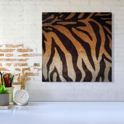 "Warren Reed - Designer Tiger Skin Print Canvas in Brown - Size: W16"" x H16""" - thumbnail 2