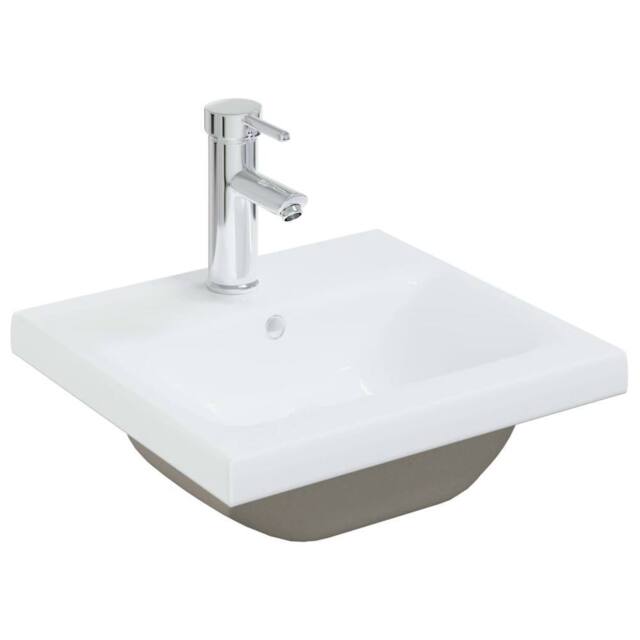 Berkfield Home Built-in Basin with Faucet 42x39x18 cm Ceramic White - Size: 42 x 39 x 18 cm - image 1